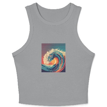 Discover Subdued Honolulu State Surf Art Crop Tank Top