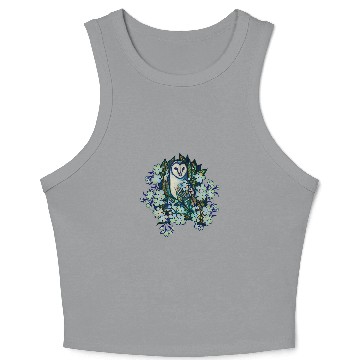 Discover Owl Pet Floral Barn Owl Crop Tank Top