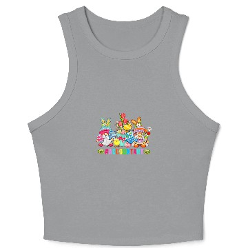 Discover Accountant Easter Day Bunny Gnomes With Chicks Hunting Eggs Crop Tank Top