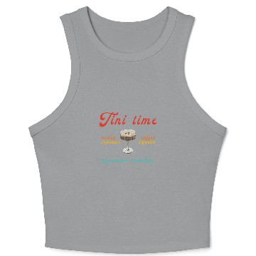 Discover Coffee Fun Tini Time Vodka Espresso Coffee Retro Crop Tank Top