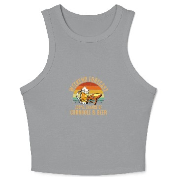 Discover Beer Fun Forecast Cornhole And Beer cornhole 6 Crop Tank Top