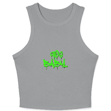 Discover CUTE 90S BABY LIME GREEN GRAFFITI CREATIVE COLLECTION Crop Tank Top