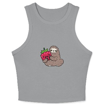 Discover Sloth Pet With Raspberry Fruit Cute Raspberries And Sloth Crop Tank Top