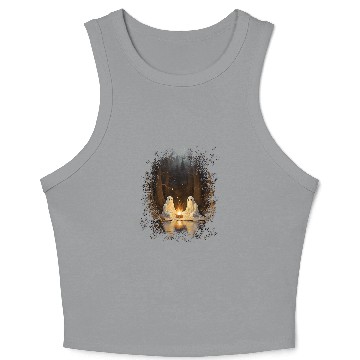 Discover vintages ghosts Campfire Camping Gothic Halloween 2 Crop Tank Top
