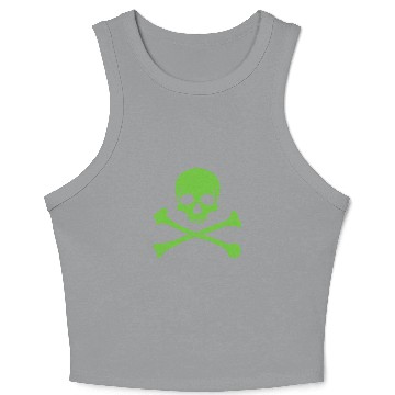 Discover Green Skull and Crossbones Pirate Crop Tank Top