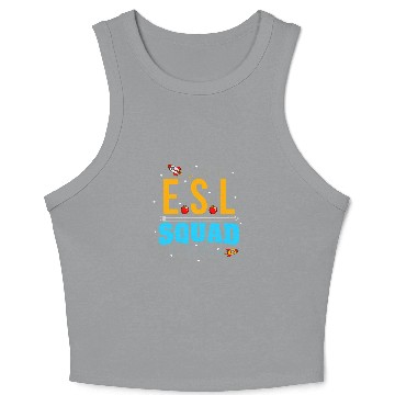 Discover English Second Language Teacher Team ESL Squad Language Crop Tank Top