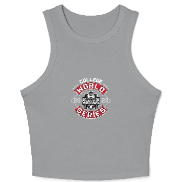 Discover College World Series Baseball FrontBack Homerun Crop Tank Top