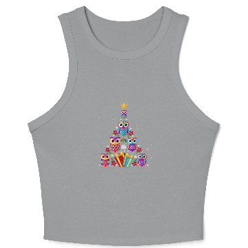 Discover Owl Pet Christmas Tree 2 Crop Tank Top