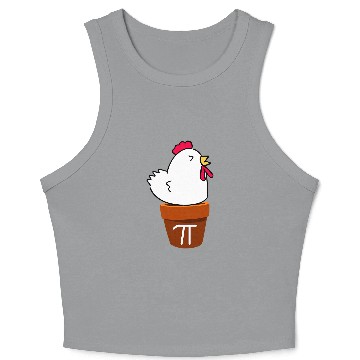 Discover Cute Chicken Pot Pie Funny Math Pun Pi Symbol Crop Tank Top