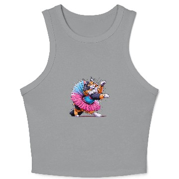 Discover Ballerina Maine Coon Cat Dancing Crop Tank Top