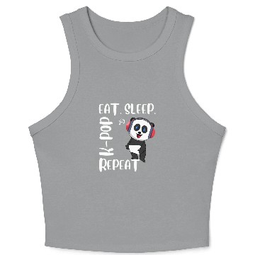 Discover Eat  Sleep  K Pop  Repeat  Korean Music Crop Tank Top
