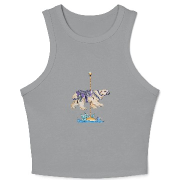 Discover Carousel Polar Bear Art Crop Tank Top