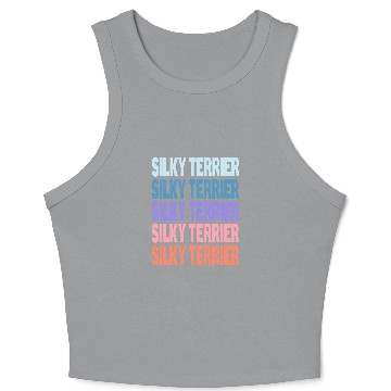 Discover Funny Modern Repeated Text Design Silky Terrier Crop Tank Top