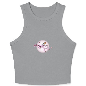 Discover Robin enjoys cherry blossom Crop Tank Top