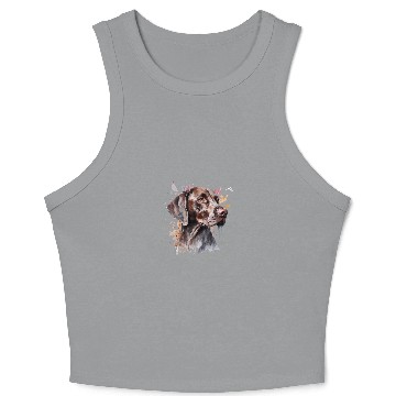 Discover Colorful German Shorthaired Pointer watercolor art Crop Tank Top