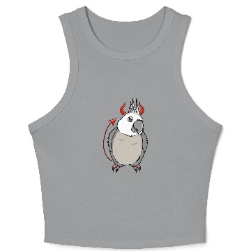 Discover Scary Devil Costume Parrot I Whitefaced Grey Cockatiel Crop Tank Top