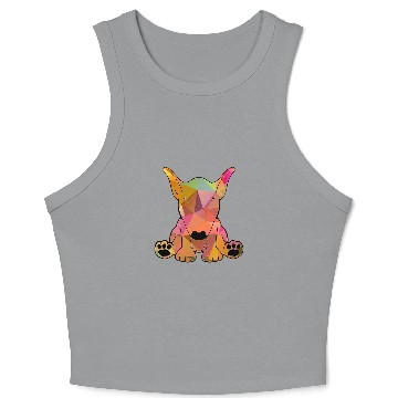 Discover English Bull Terrier Dog with Geometric Pattern Crop Tank Top
