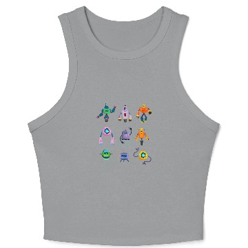 Discover Robotics  s For Men 2Kids Robot   2Robot Crop Tank Top
