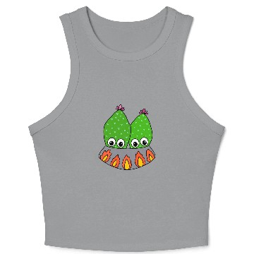 Discover Cacti Couple In A Nice Pot Crop Tank Top