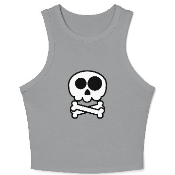 Discover Funny Skull and Crossbones Crop Tank Top