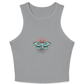 Discover Monarch Goth Moth Deaths Head Moth 2Distressed Horror Crop Tank Top