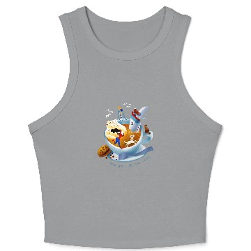 Discover Coffee cookie and morning routine Stylized design Crop Tank Top