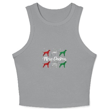 Discover English Pointer Merry Christmas Argyle Dog Crop Tank Top