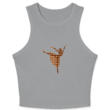 Discover Black Orange Plaid Ballet Dancer Ballerina Halloween Fall Crop Tank Top