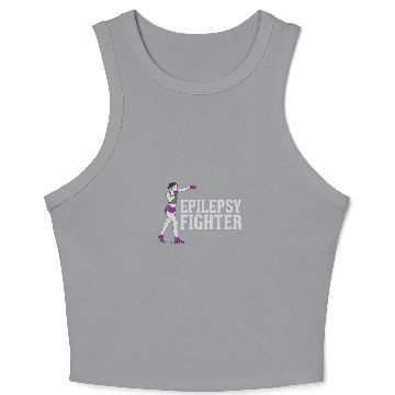 Discover Epilepsy Fighter Support Awareness Warrior Purple Gloves Crop Tank Top