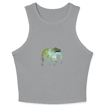 Discover ELEPHANT ART SILHOUETTE Crop Tank Top