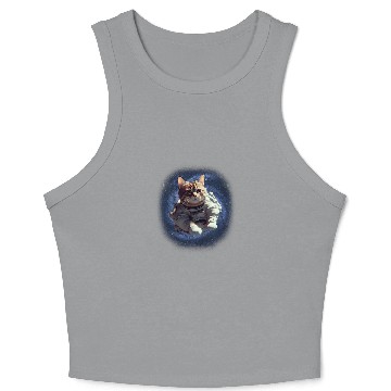 Discover Galaxy Kitty Astronaut Cat Adventure in Space Crop Tank Top
