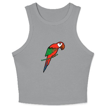 Discover Tropical Colorful Exotic Parrot Crop Tank Top