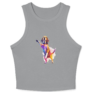 Discover Dog Dance Competition Funny Dancing Beagle Dog Crop Tank Top