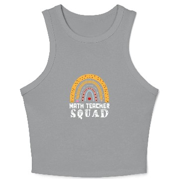 Discover Math Squad Rainbow Leopard School Math Teacher Appreciation Crop Tank Top