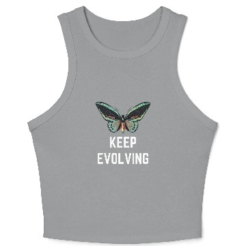 Discover Keep Evolving Butterfly Metamorphosis Cute Insect Bugs Sweet Crop Tank Top