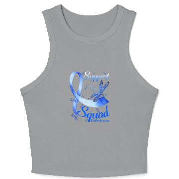 Discover T1D Warrior Support Squad diabetess Awareness Dragonfly Crop Tank Top