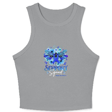Discover Support Squad Dragonfly Flowers Huntingtons Disease Crop Tank Top