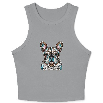 Discover French Bulldog Frenchie Abstract Crop Tank Top