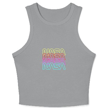 Discover Lacrosse Gift NASA Rainbow Repeat Word Worm Logo Crop Tank Top