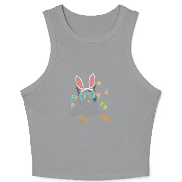 Discover Heeler Bunny Ears Glasses Easter Eggs Australian Cattle Dog Crop Tank Top