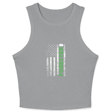 Discover Forest Forestry Worker American Flag Forester Crop Tank Top
