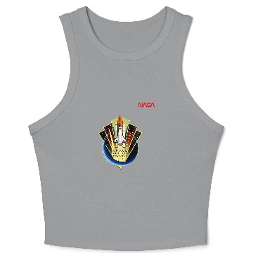 Discover Lacrosse Gift NASA Space Shuttle Program Worm Logo Crop Tank Top