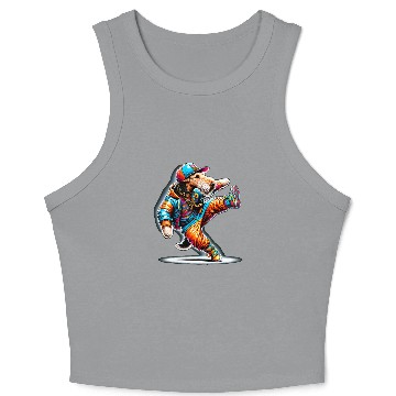 Discover Hip Hop Wire Fox Terrier Dog Dancer Crop Tank Top