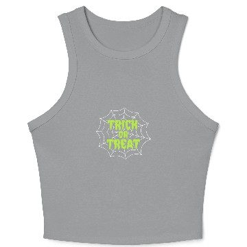 Discover Trick or Treat Spider Web Halloween Crop Tank Top