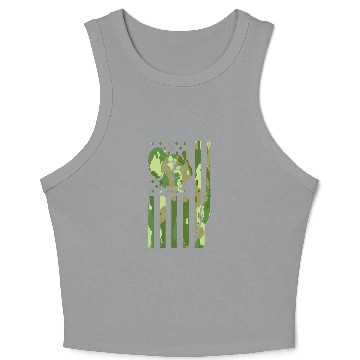 Discover Turkey Hunting American Flag Turkey Hunter Crop Tank Top