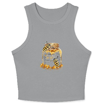 Discover Honey Jar With Honey Bees Beekeeping Crop Tank Top