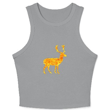 Discover Reindeer Deer Fires Burning Flames Crop Tank Top