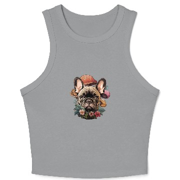 Discover Cottagecore French Bulldog Crop Tank Top