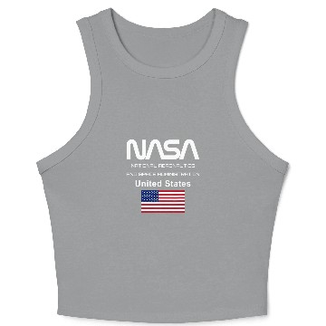 Discover Lacrosse Gift NASA US Flag Worm Logo Crop Tank Top