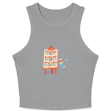Discover Draw Paint Create Artist Funny Art Teacher Crop Tank Top